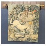 FRENCH LA FONTAINE UNICORN TAPESTRY