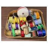 BOX LOT ASSORTED CRAFTING RIBBON
