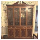COUNCILL CRAFTSMEN BANDED MAHOGANY CHINA CABINET