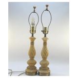 PAIR OF CHIPPY SHABBY CHIC LAMPS