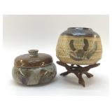 2 PCS MODERN POTTERY