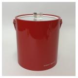 VTG RED VINYL LUCITE BUCKET BRIGADE ICE BUCKET