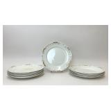 ANTIQUE HENRY ALCOCK WHITE GOLD CHINA PLATES
