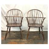PAIR NICHOLS & STONE CO WINDSOR CHAIRS