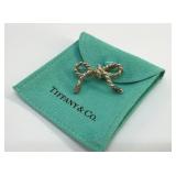 TIFFANY STERLING BOW BROOCH 6.15 G