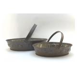 TWO METAL AUTUMN THEMED BASKETS