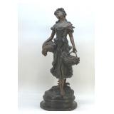 MONUMENTAL H. MOREAU BRONZE "AUTOMNE" SCULPTURE