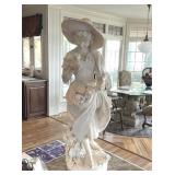 LARGE VITTORIO POCHINI STONE SCULPTURE OF WOMAN