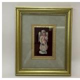 FRAMED VICTORIAN STYLE ANGEL CHRISTMAS ORNAMENT