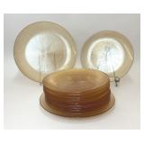 AMBER IRIDESCENT GLASS PLATES CHARGERS