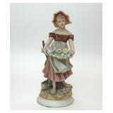 VTG PORCELAIN FIGURINE YOUNG GIRL WITH BASKET