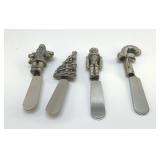 4 PEWTER CHRISTMAS DIP KNIVES