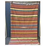 VTG MEXICAN SERAPE BLANKET 82 X 47