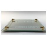 MIRRORED GLASS BAR, DRESSER TRAY