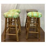 (4) 25" wood stools