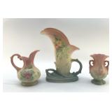 3 WHOLE POTTERY, VASES, PITCHER