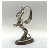 BRUSHED SILVERTONE DANCING WOMENï¿½S SCULPTURE