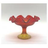 1960S AMBERINA COMPOTE 5"