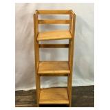 WOODEN 3 TIER FOLDING SHELF UNIT