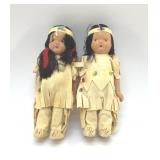 1930ï¿½s BISQUE INDIAN DOLLS 3.5"