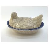 VTG CERAMIC HEN ON A NEST 5"