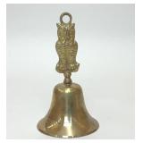 VTG SOLID BRASS OWL HAND BELL