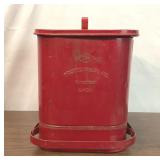 VTG RED METAL PROTECTOSEAL CHICAGO OILY WASTE CAN