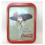 1971 EDWARDIAN WOMAN COCA-COLA METAL SERVING TRAY