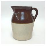 VTG BROWN AND CREAM STONEWARE PITCHER