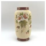 EUROPEAN VICTORIAN HAND-PAINTED OPALINE VASE