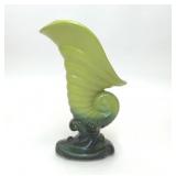 VTG GREEN HULL POTTERY CORNUCOPIA VASE