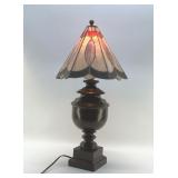 URN LAMP WITH LEAD GLASS SHADE