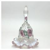 VTG FENTON GLASS PINK OPALESCENT BELL HANDPAINTED
