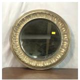 LG ROUND SILVER PICKLED MIRROR