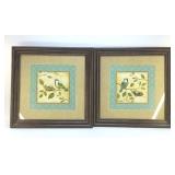 PRETTY BIRDS ON THEIR NESTS PRINTS PAIR
