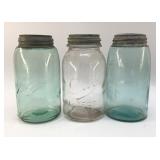 BLUE AND CLEAR BALL JARS