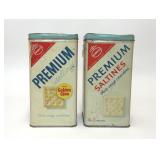 2 VTG NABISCO PREMIUM SALTINES TINS