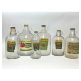 6 ASSORTED GLASS WHITE HOUSE VINEGAR JUGS