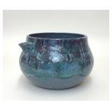 2001 THE VIOLET POT DENIM PEAR POTTERY PLANTER
