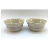 PAIR OF USA BANDED BOWLS, 1940S