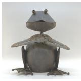 METAL FROG NODDER YARD ART 16"