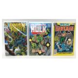 3 ASSORTED COMICS HULK HAWKMAN FANTASTIC FORCE