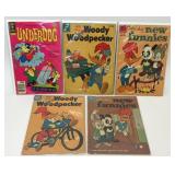 5 ASSORTED WOODY WOODPECKER CARTOON COMICS