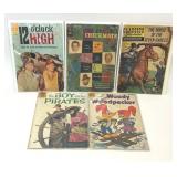 5 ASSORTED COMICS WESTERN WAR PIRATES