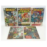 5 ASSORTED MARVEL COMICS THE AVENGERS