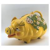1976 DAISY COVERED PIGGY BANK 18"