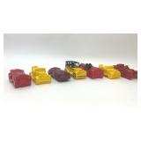7 ASSORTED AVON BOTTLES, RED YELLOW CARS