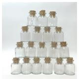 18 GLASS SPICE BOTTLES WITH CORK STOPPERS
