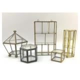 GLASS AND BRASS DISPLAY BOXES