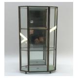 LG GLASS & BRASS DISPLAY CASE 13"
